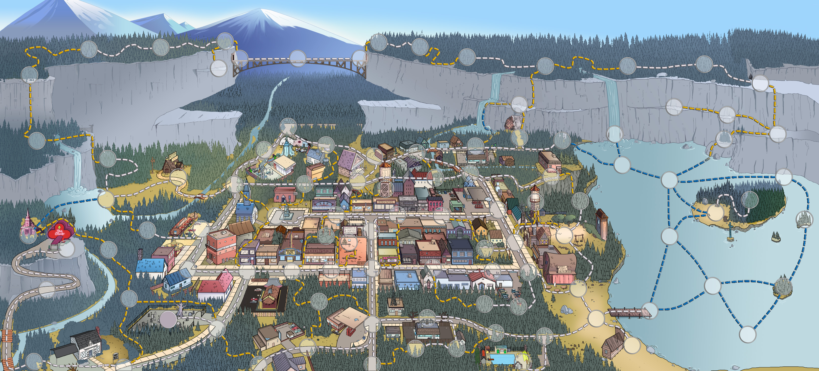 Mapping the Gravity Falls town site and surrounding area Fandom