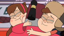 Dipper y Mabel abrazan a Stan.
