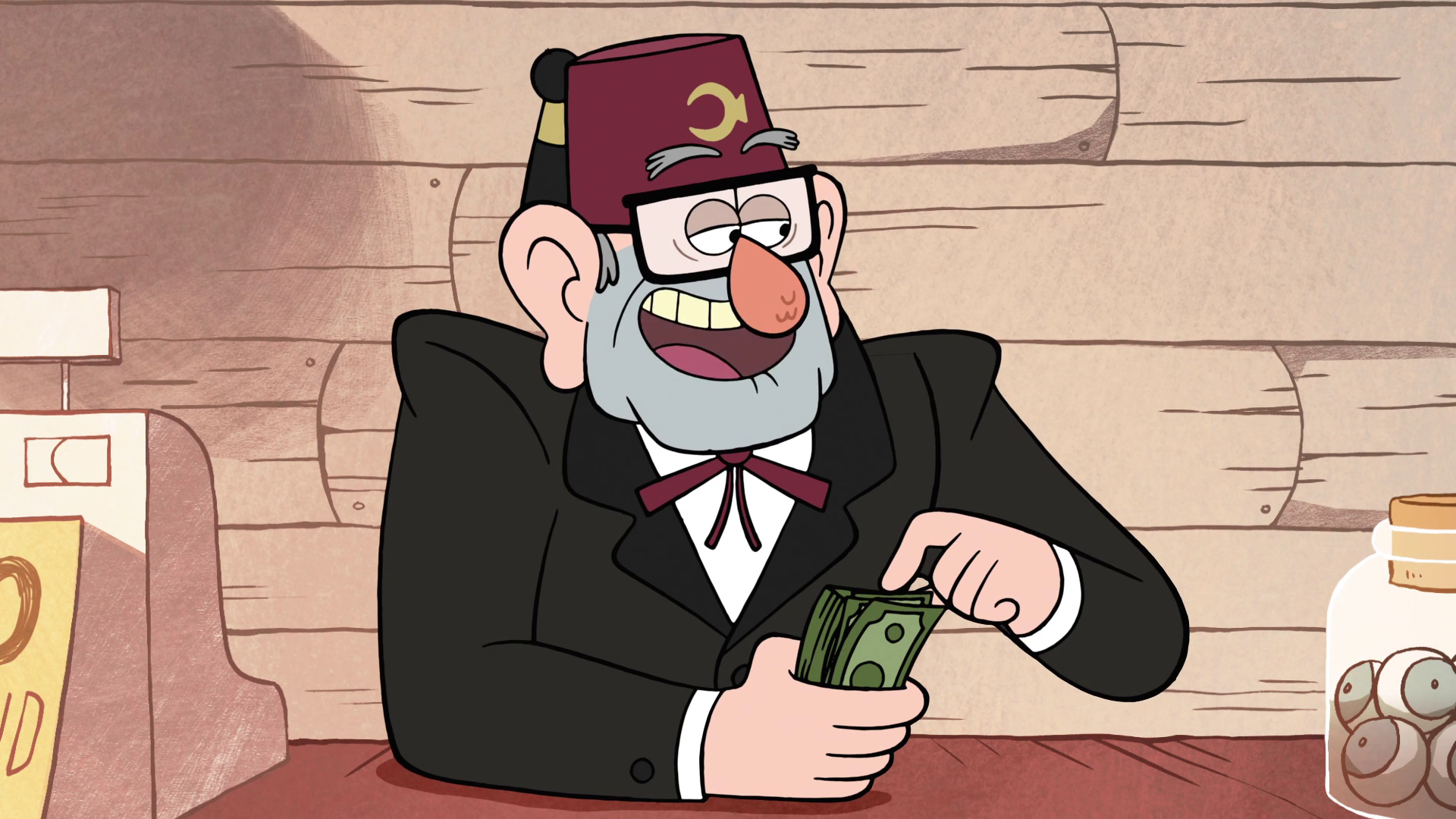 Image S1e1 Stan with money.png Gravity Falls Wiki FANDOM powered