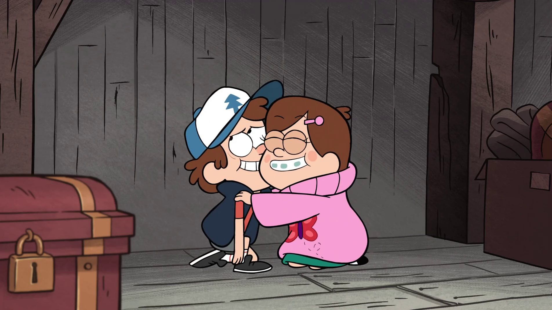 Image S1e4 Dipper Mabel Hug Png Gravity Falls Wiki Fandom Powered