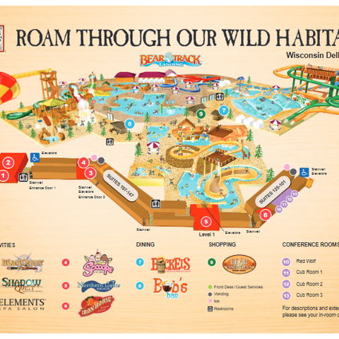 wolf lodge dells wisconsin wi map