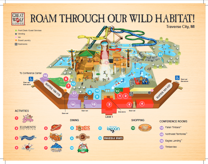 great wolf lodge sandusky map