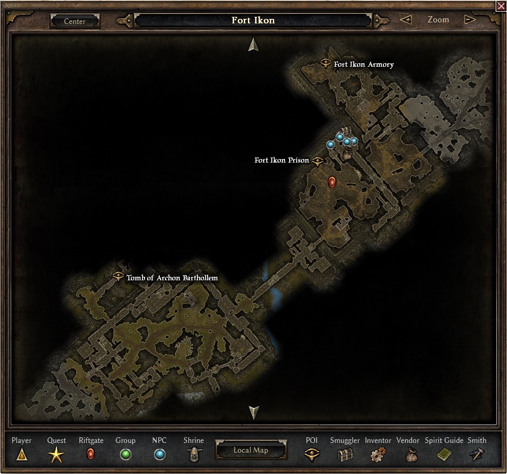fort ikon location grim dawn map