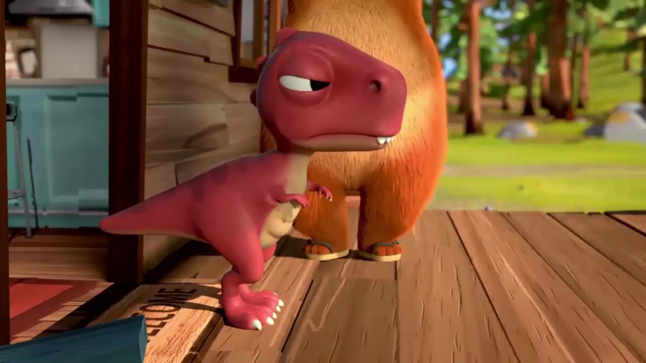 dinosaur with red bump on head