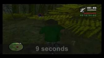 Strange creature in the woods of GTA Sanandreas ( advancing)