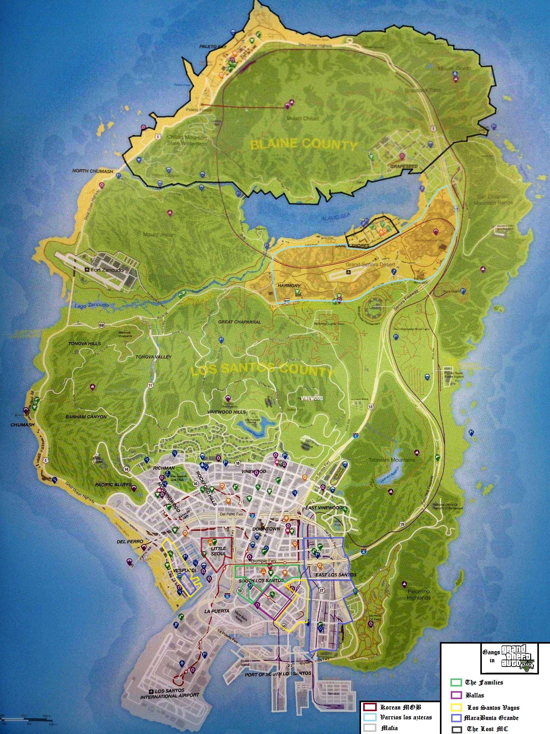 Gta 5 Gang Locations Map 6139