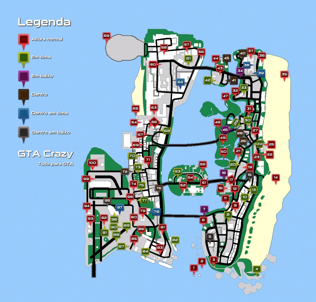 Imagem Mapa Pacotes Secretos Gta Vice City Grand Theft Auto 6052