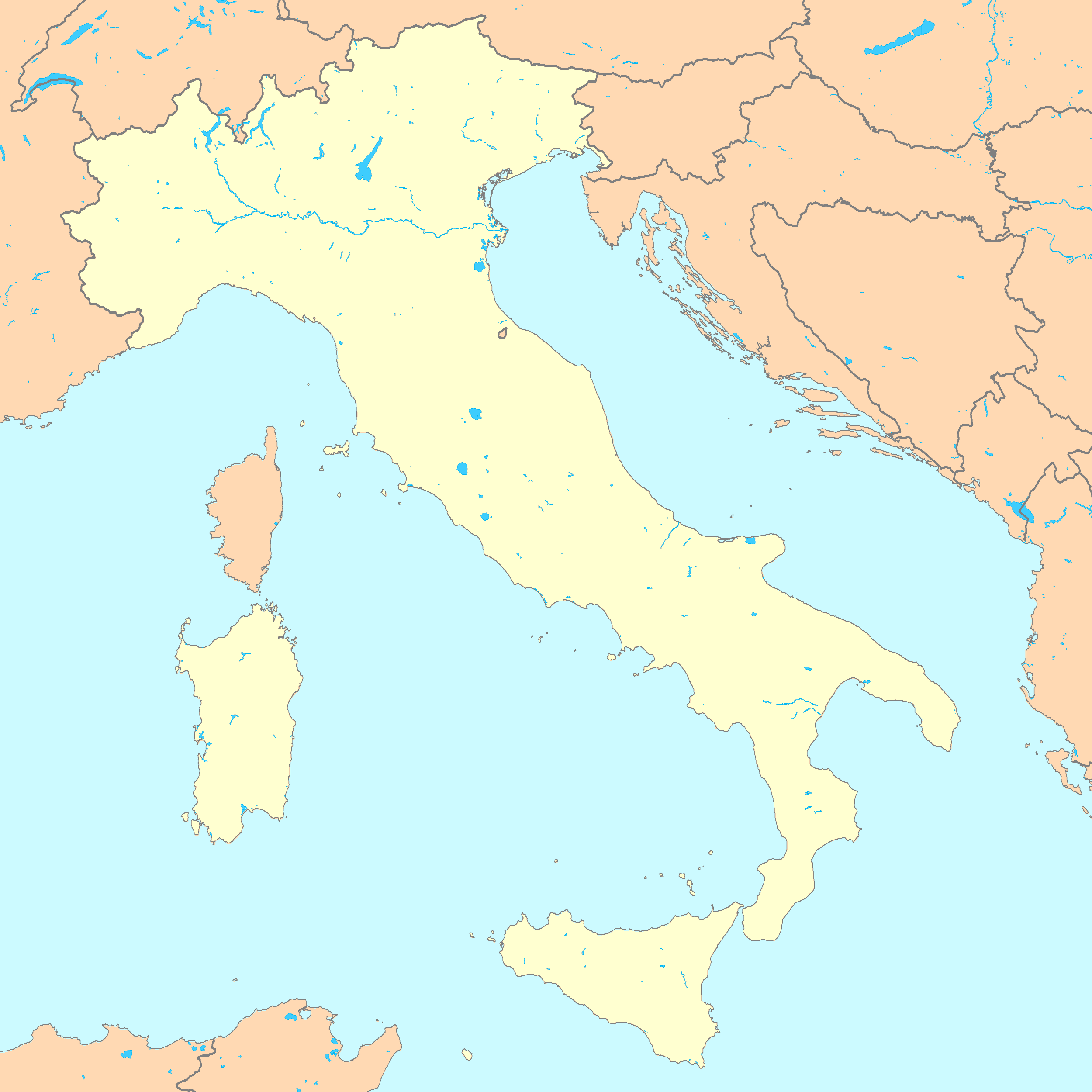 Italian Peninsula On World Map