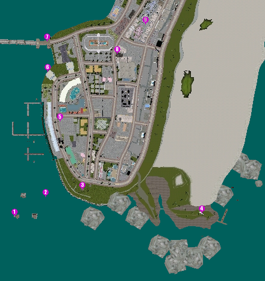 Gta vice city скрытые пакеты карта