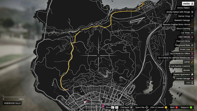 Image - Vehicle Import Race Bet GTAO Richman to Sandy Shores Map.png ...