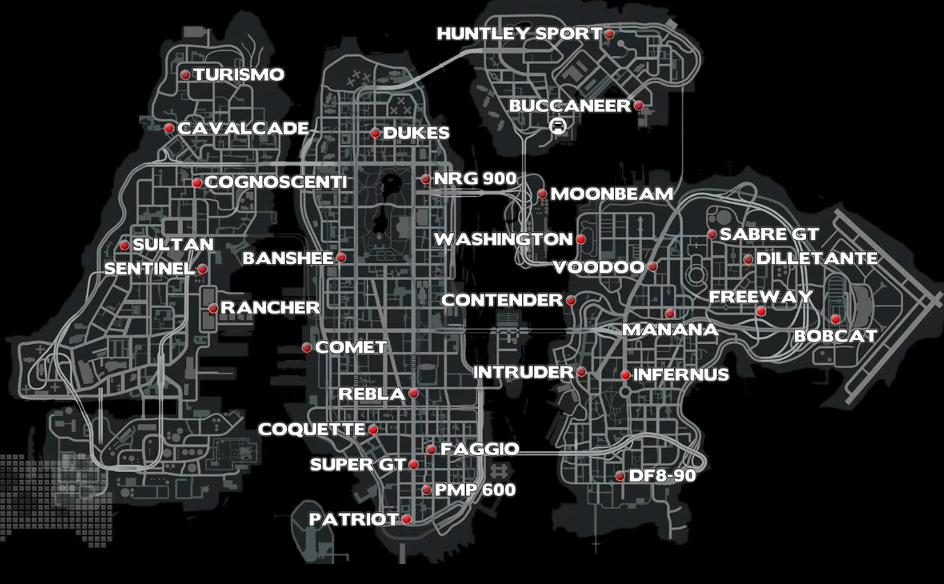 Карта гта 4 со всеми обозначениями