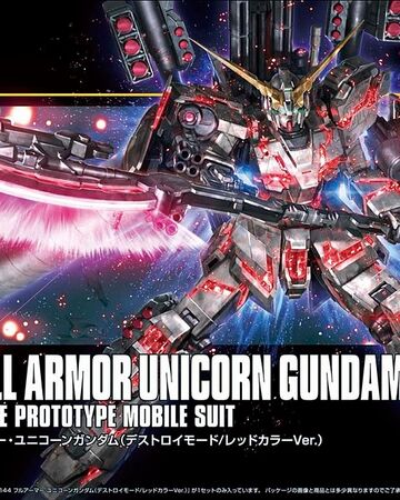 Hguc Rx 0 Full Armor Unicorn Gundam Destroy Mode Red Color Ver