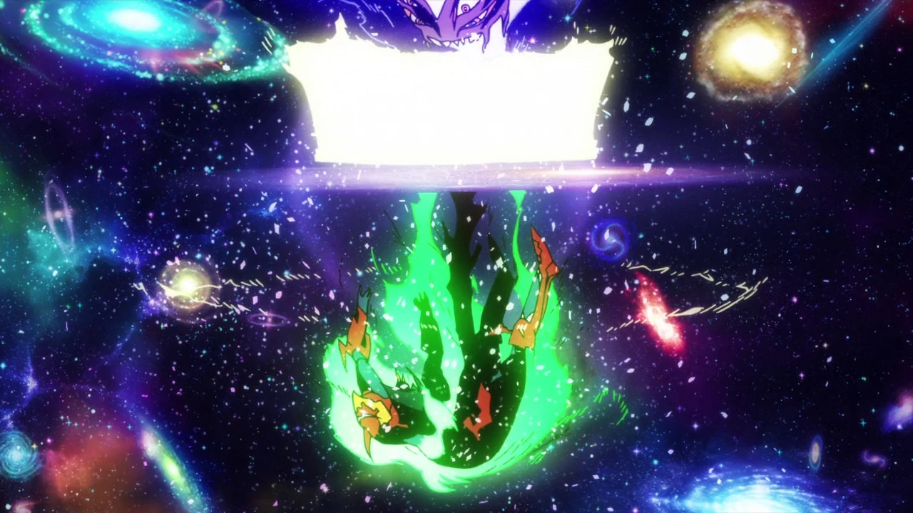 Image TTGL being pushed through galaxies.jpg Tengen Toppa Gurren