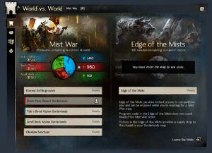 World vs. World Mist War interface