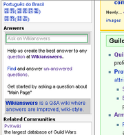 Wikianswers widget on guildwiki
