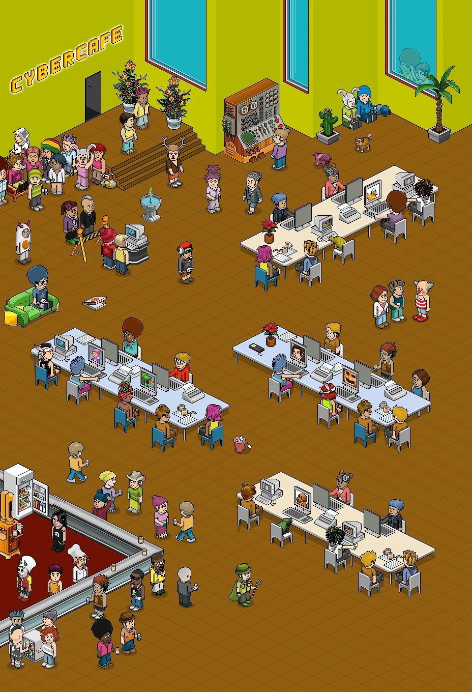 Image - Cybercafe wallpaper 928x1360.png | Habbo Wiki | FANDOM powered