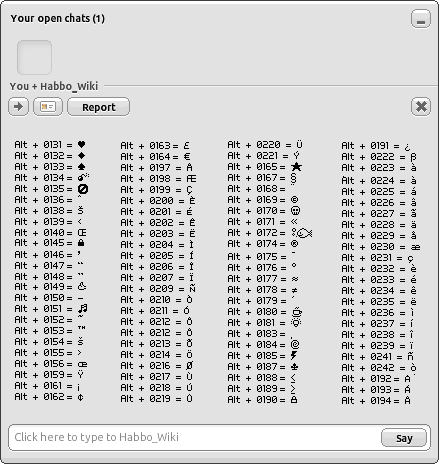 Alt Codes Habbo Wiki Fandom - alt codes roblox