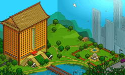 Vista del hotel chino