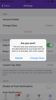 Class Change iOS