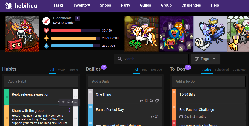 Athelinde's Dark Habitica Style Habitica Wiki Fandom