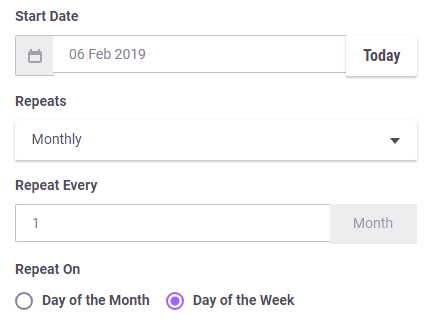 Dailies Repeatable Monthly by Weekday