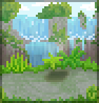 Background island waterfalls