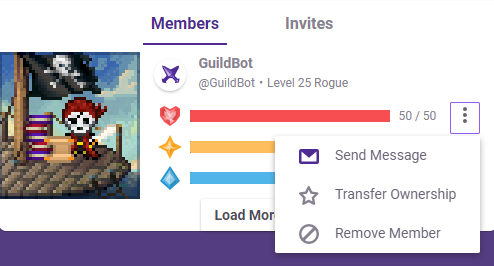 Guild leader select