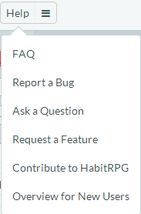 Help menu