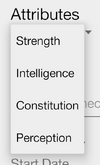 Task-Attributes dropdown menu Android