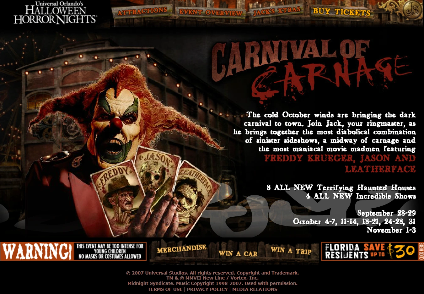 Halloween Horror Nights Carnival of Carnage Halloween Horror Nights Halloween Horror Nights Carnival of Carnage Halloween Horror Nights