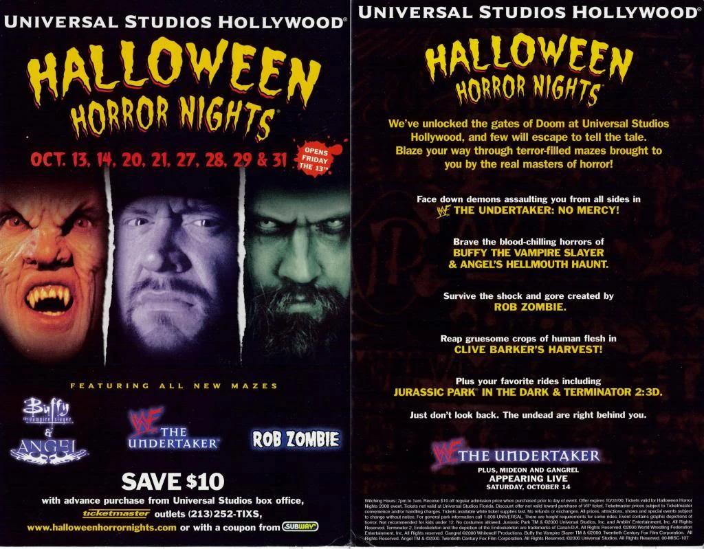 Halloween Horror Nights 2000 (Hollywood) Halloween Horror Nights Wiki