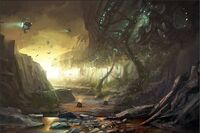 Hwconcept9 - the cut mining facility from halo wars that appears in the great war