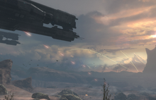 Coalition warships over the Behera Territory