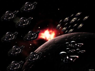 A jackal fleet just before attacking a convoy