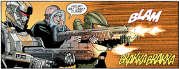Jun and Spartans in a firefight