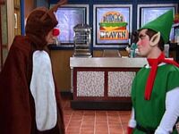 Reindeer Miley and the elf Connor