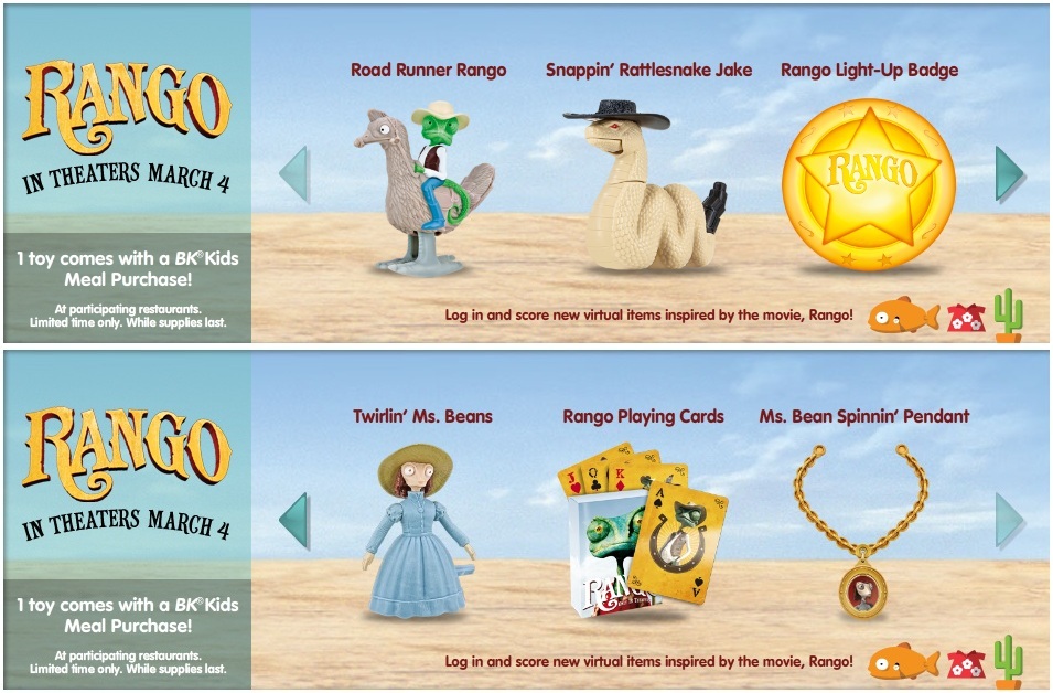 rango burger king toys