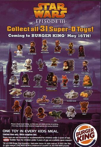 burger king revenge of the sith toys