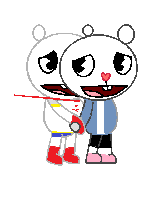 image sans x papyrus htf png happy tree friends fanon wiki