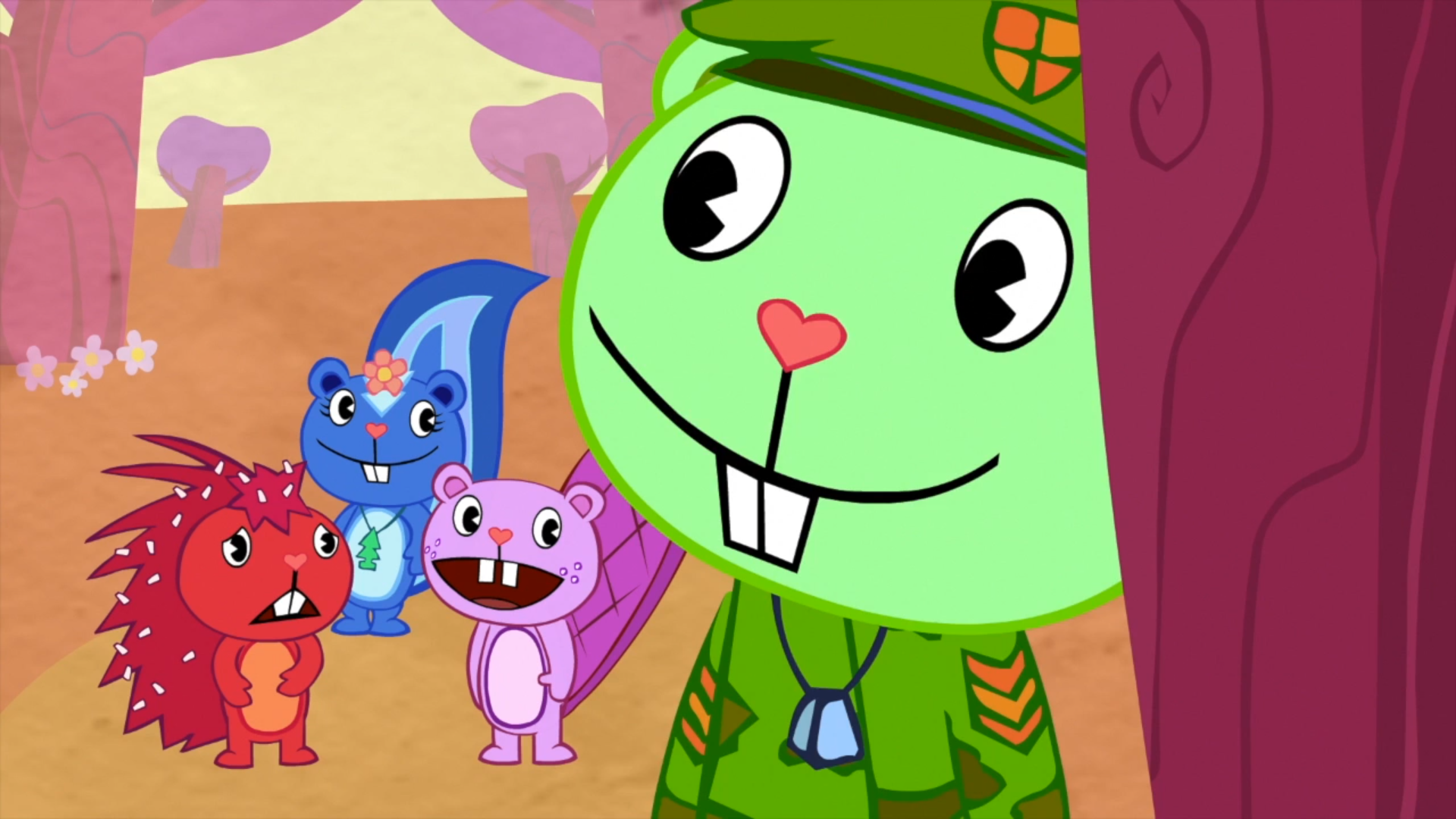 Другие лесные друзья. Флиппи из Happy Tree friends. Happy Tree friends Рассел.