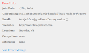 Old profile page