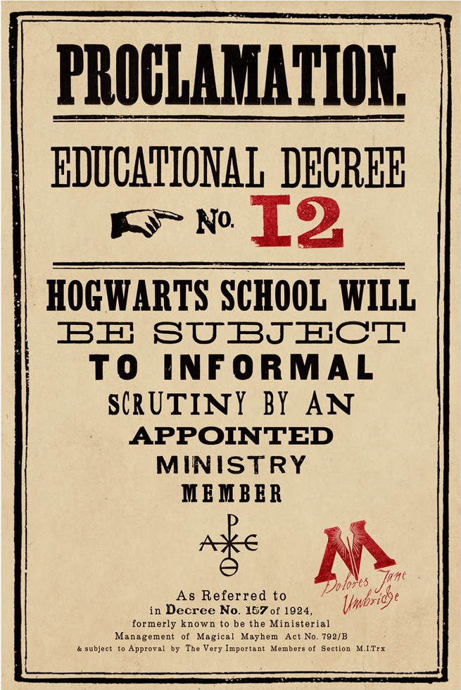 Educational Decree Number Twelve  Harry Potter Wiki 