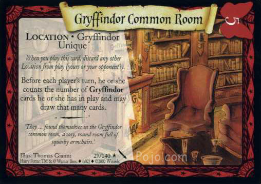 Gryffindor Common Room Trading Card Harry Potter Wiki