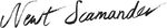 Newt Scamander signature FB-2017