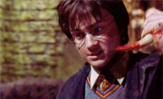 Harry destroying Tom Riddle's Diary GIF
