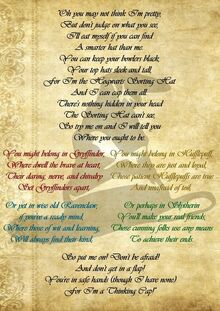 Sorting hat's song