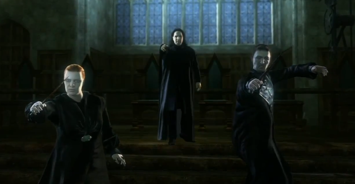 Image Snape orders Alecto and Amycus to battle Harry.png Harry Potter Wiki FANDOM powered