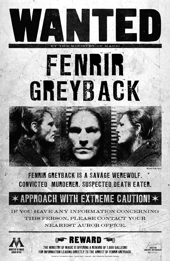 Image Fenrir Greyback wanted poster.jpg Harry Potter Wiki FANDOM