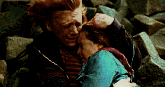 Ron and hermione hug.gif