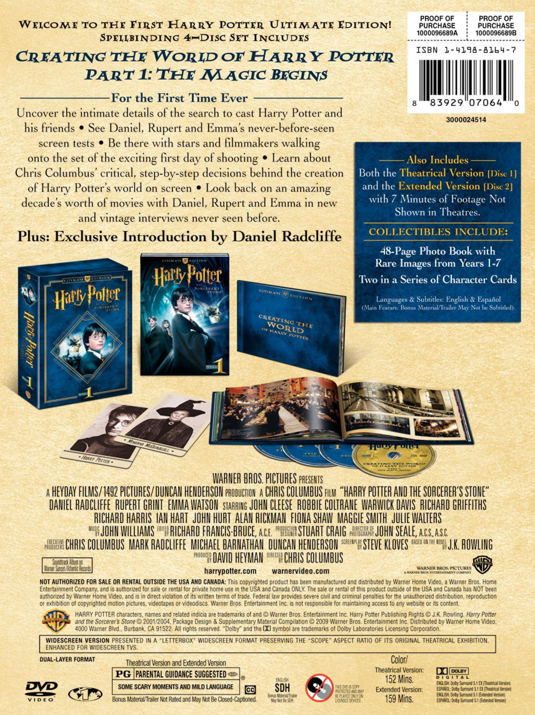 Image - Sorcerer's Stone DVD Ultimate Edition Back-Cover.JPG | Harry